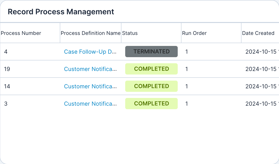 Upsert® BPM Essentials Record Process Management Dashlet