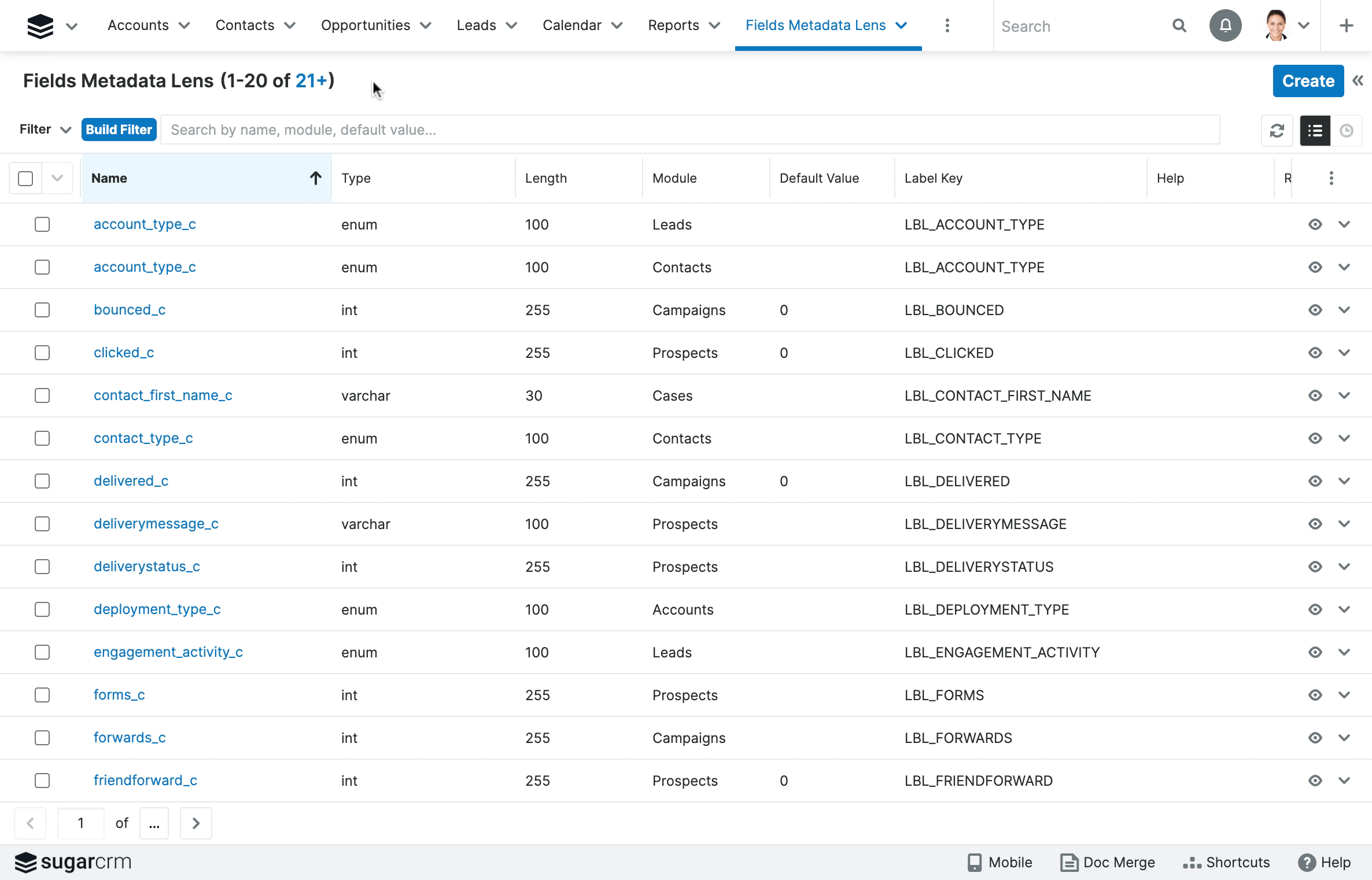 Fields Metadata Management