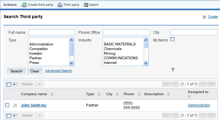 Business Accounts & Partners List View