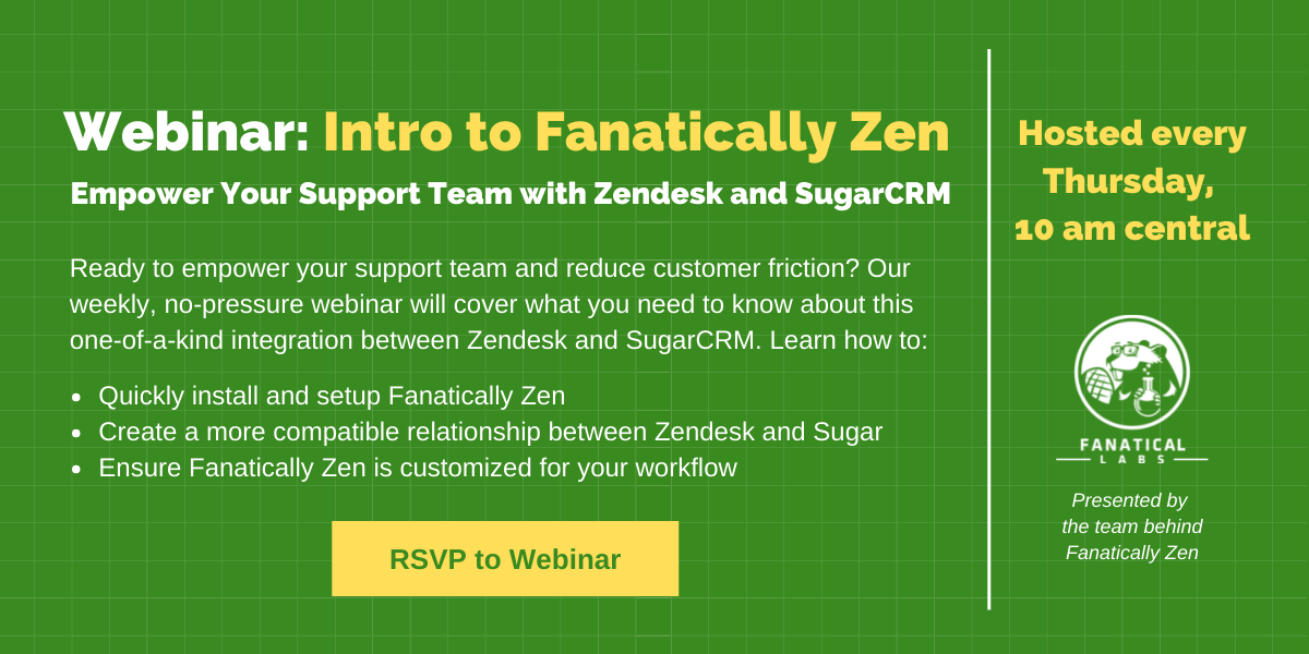 Webinar call information for Fanatically Zen